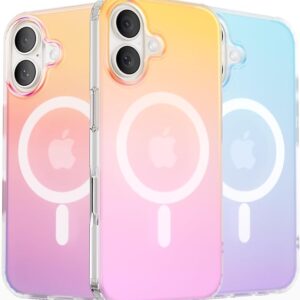Case Compatible with Magsafe, Fluorescent Gradient, Shockproof and Scratch-Resistant Mobile Phone Case - Evening Red
