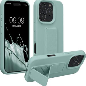 Mobile Phone Case with Finger Holder and Stand Function - Silicone Case Mobile Phone Cover in Mint Green